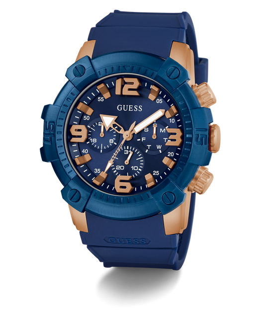 GUESS Mens Blue 2-Tone Multi-function Watch