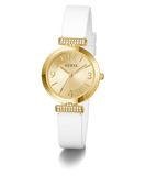 GUESS Ladies White Gold Tone Analog Watch