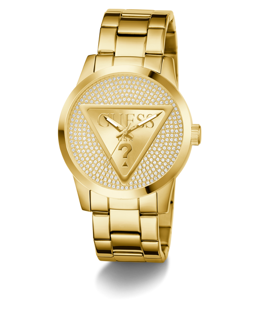 GUESS Mens Gold Tone Analog Watch