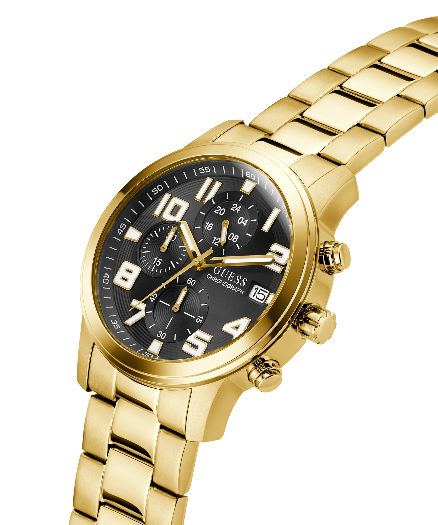 GUESS Mens Gold Tone Chronograph Watch