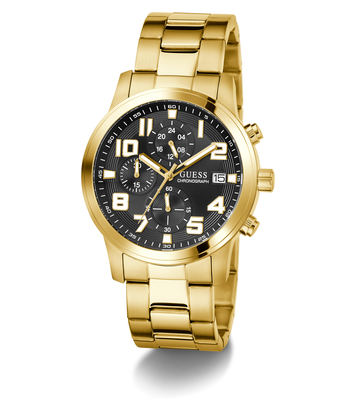 GUESS Mens Gold Tone Chronograph Watch