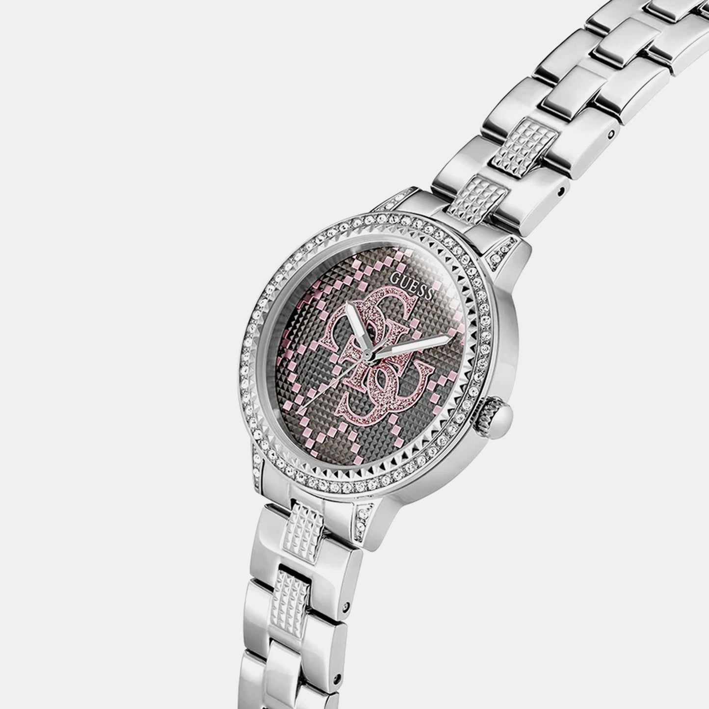 Gt G Lace Women Quartz Silver Dial Analog Stainless Steel GW0944L1