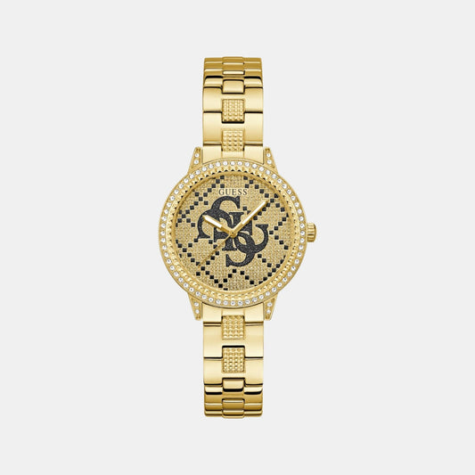 Gt G Lace Women Quartz Champagne Dial Analog Stainless Steel GW0944L2 - Guess watch