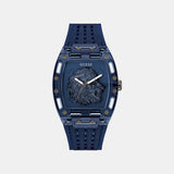 Men Quartz Blue Dial Analog Silicone Watch GW0959G1