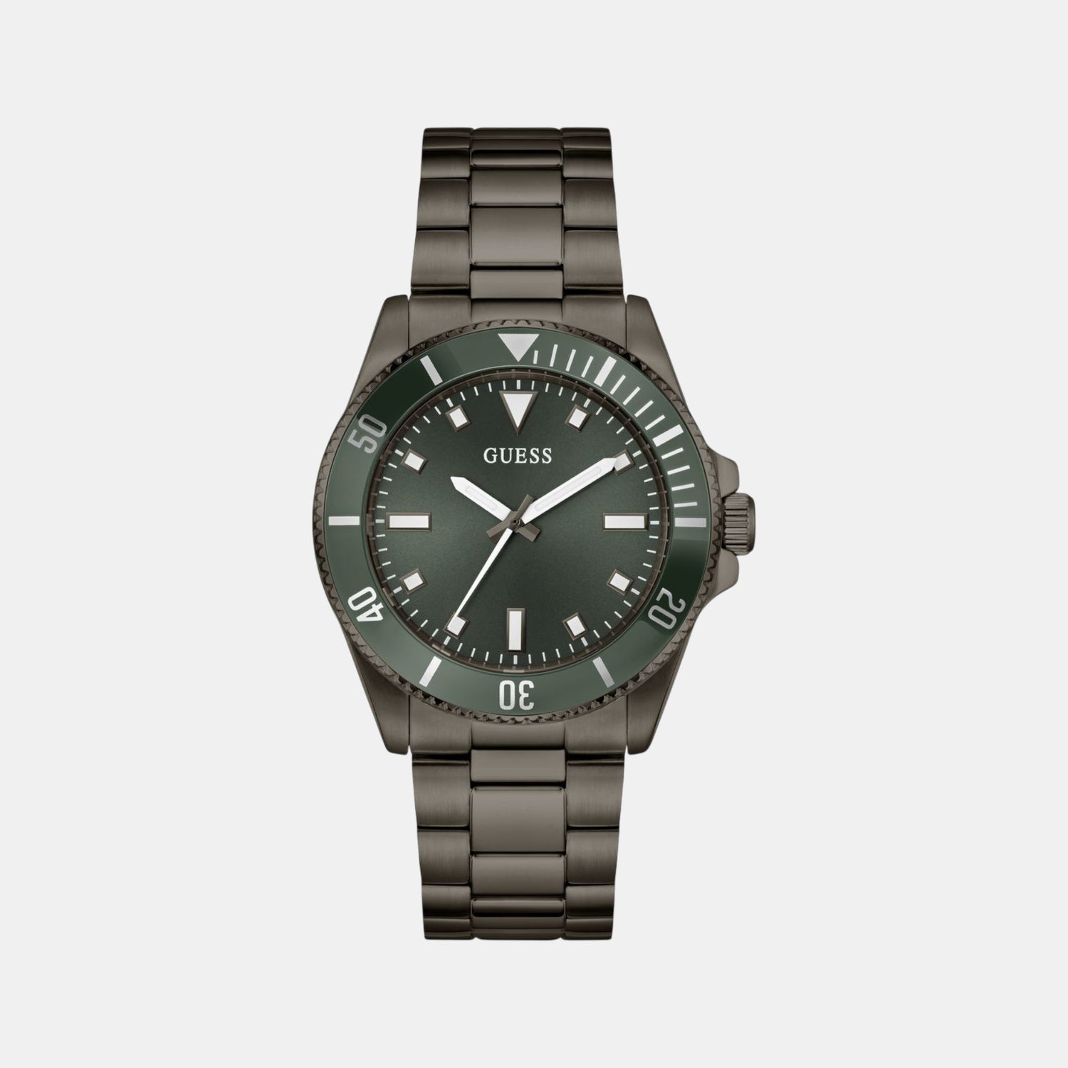 Gs Cliff Men Quartz Green Dial Analog Stainless Steel GW0968G3 - Guess watch