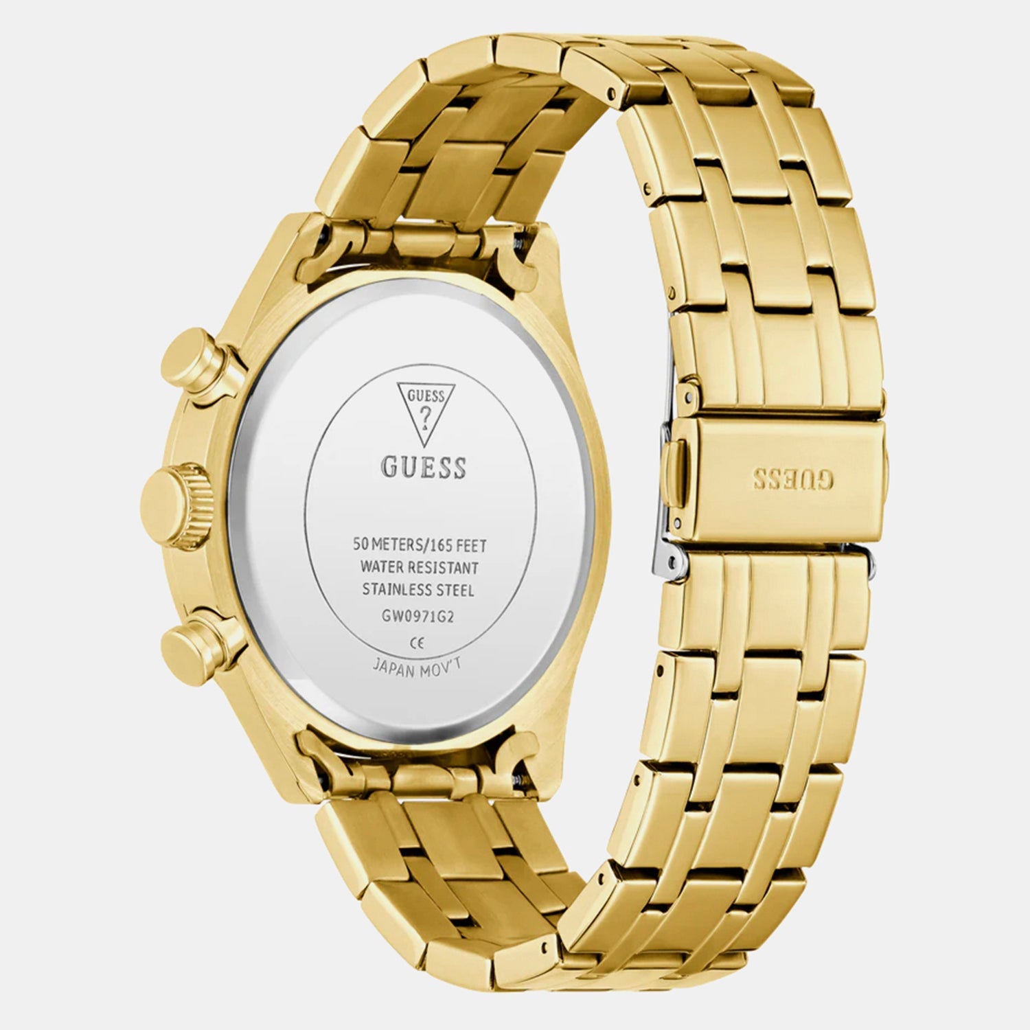 Men Quartz Champagne Dial Chronograph Stainless Steel Watch GW0971G2 - Guess watch - Image 4