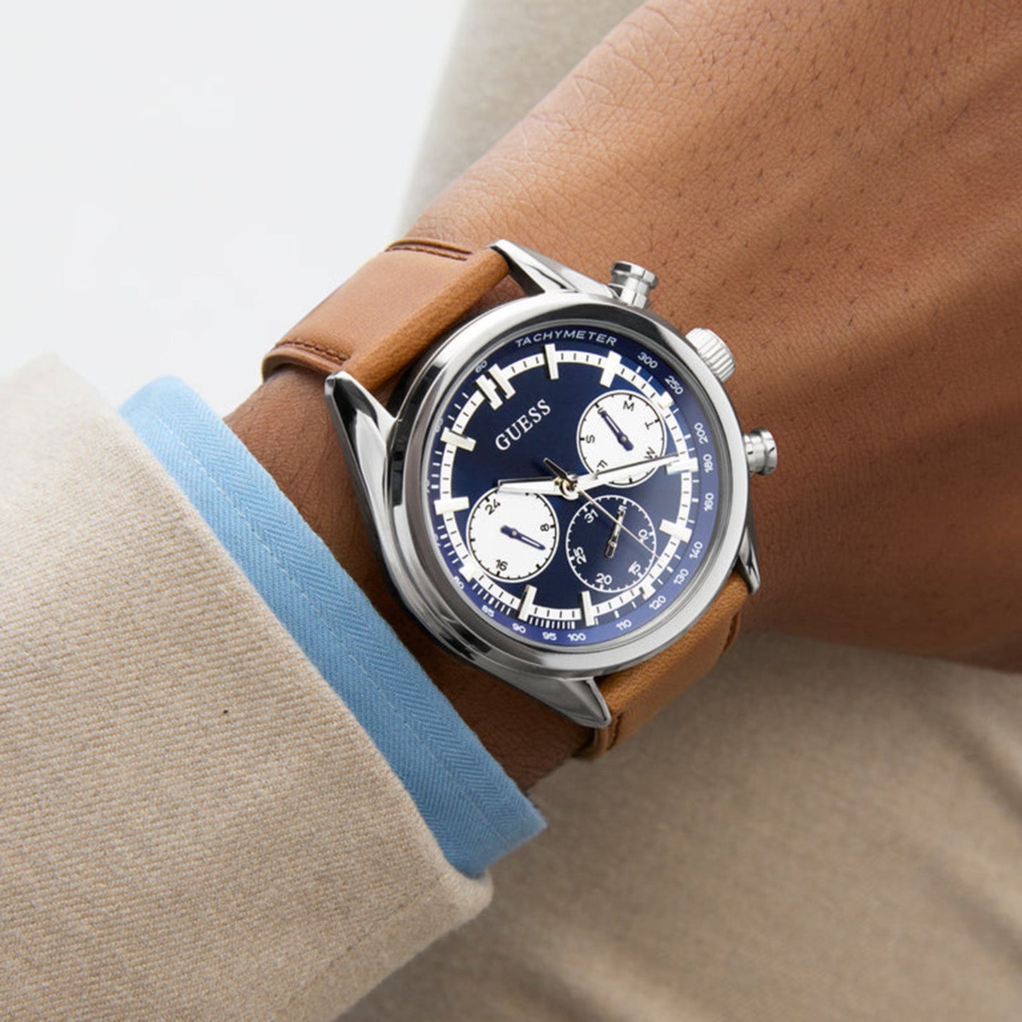Gd Dawson Men Quartz Blue Dial Analog Stainless Steel GW0972G1