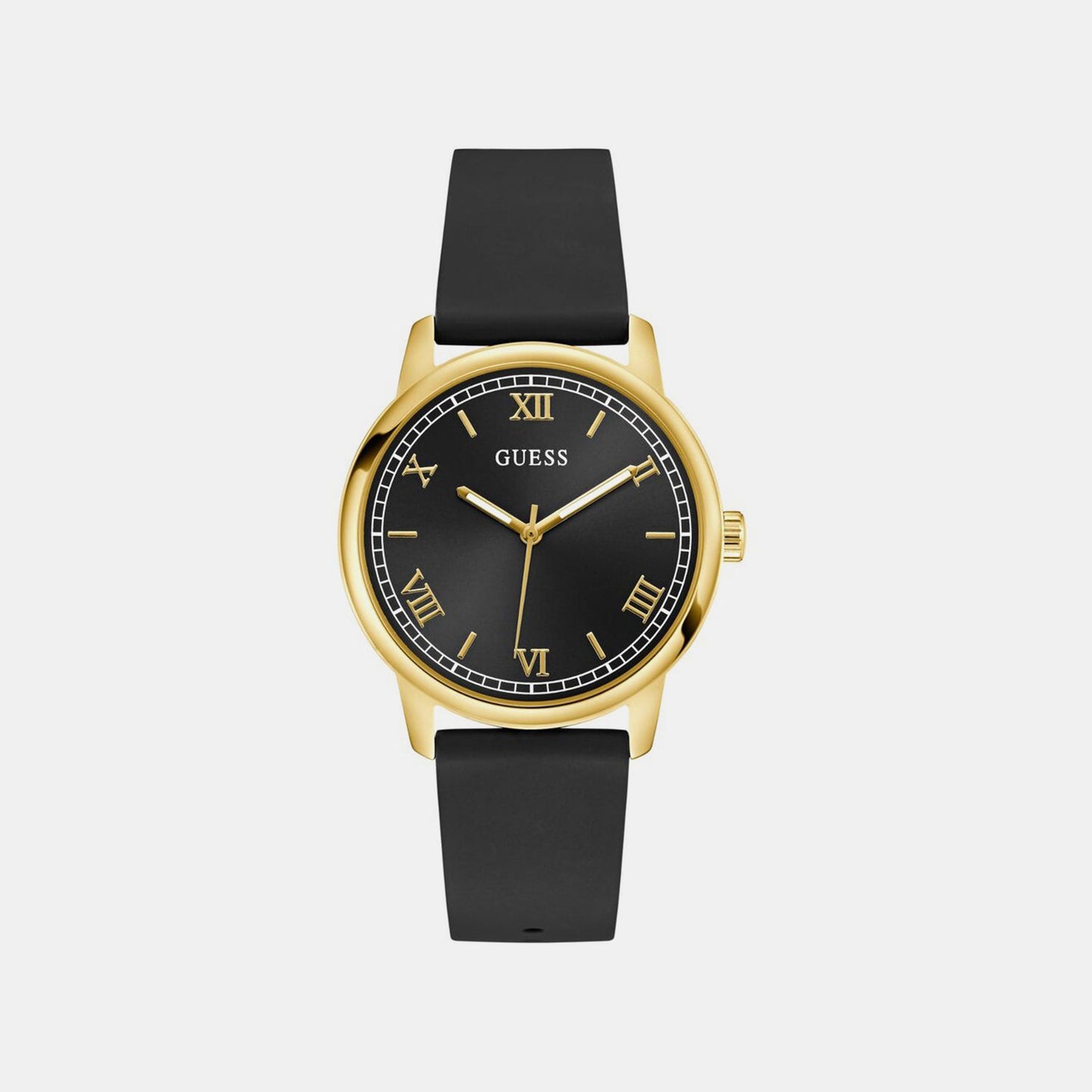 Men Quartz Black Dial Analog Silicone Watch GW0973G2