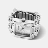 Gb Mod Heavy Metal Women Quartz Silver Dial Analog Stainless Steel GW1025L1