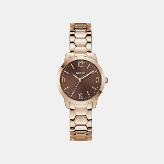 Gd Winni Women Quartz Brown Dial Analog Stainless Steel GW1028L4 - Guess watch