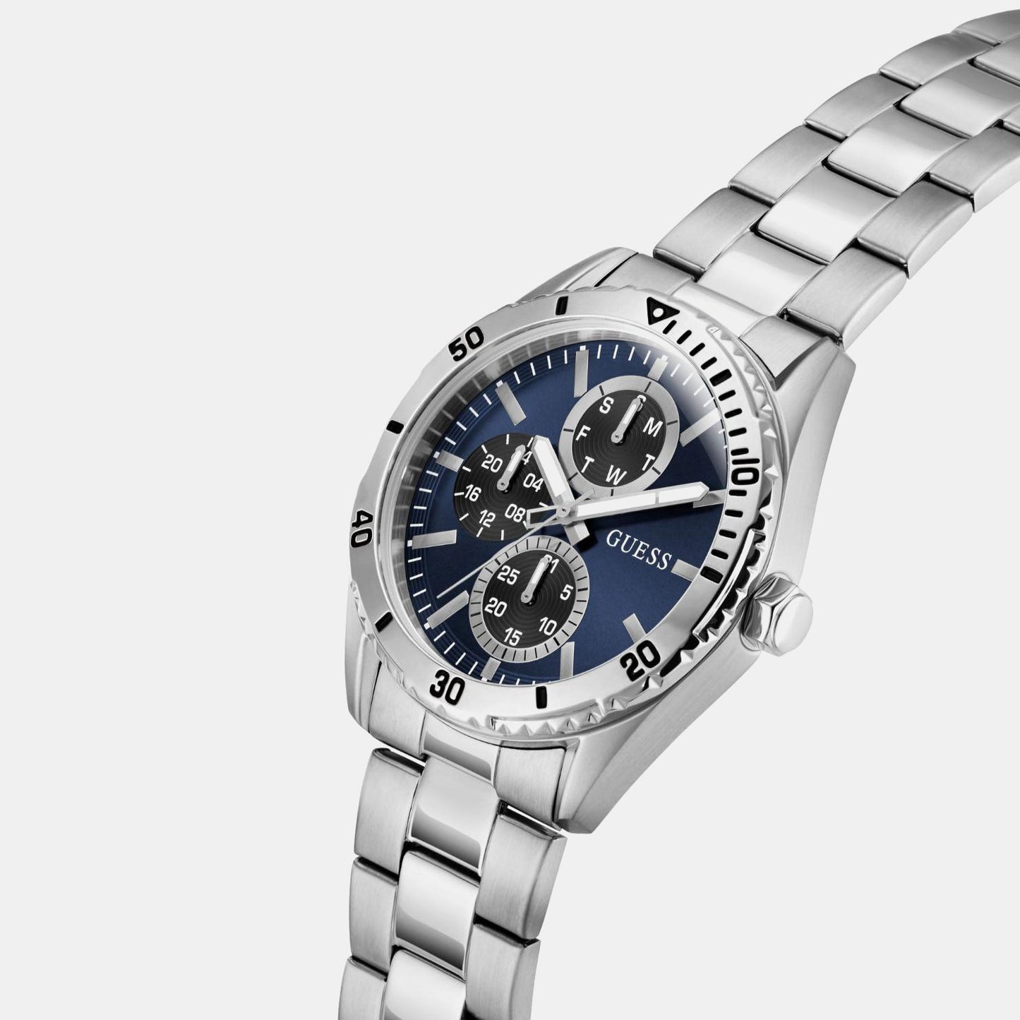 Men Quartz Blue Dial Analog Stainless Steel Watch GW1061G7 - Guess watch - Image 4