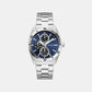 Men Quartz Blue Dial Analog Stainless Steel Watch GW1061G7