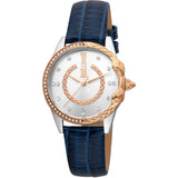 JC Giro Leather Blue Silver Serpente Zircons