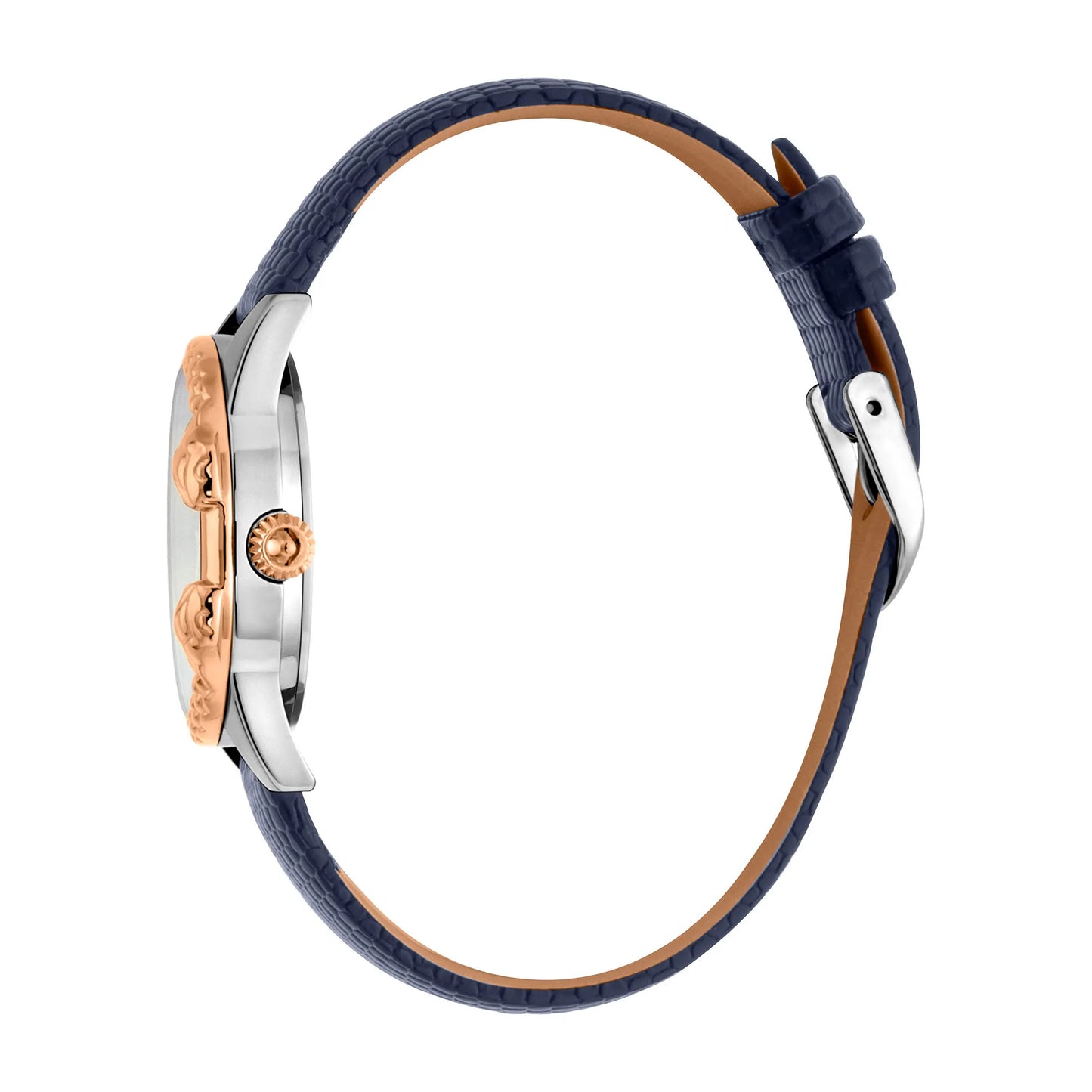 JC Giro Leather Blue Silver Serpente Zircons