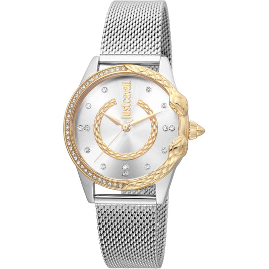 JC Giro Steel Silver Yellow Gold Serpente Zircons