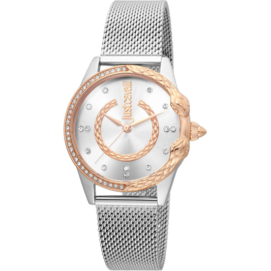 JC Giro Steel Silver Rose Gold Serpente Zircons