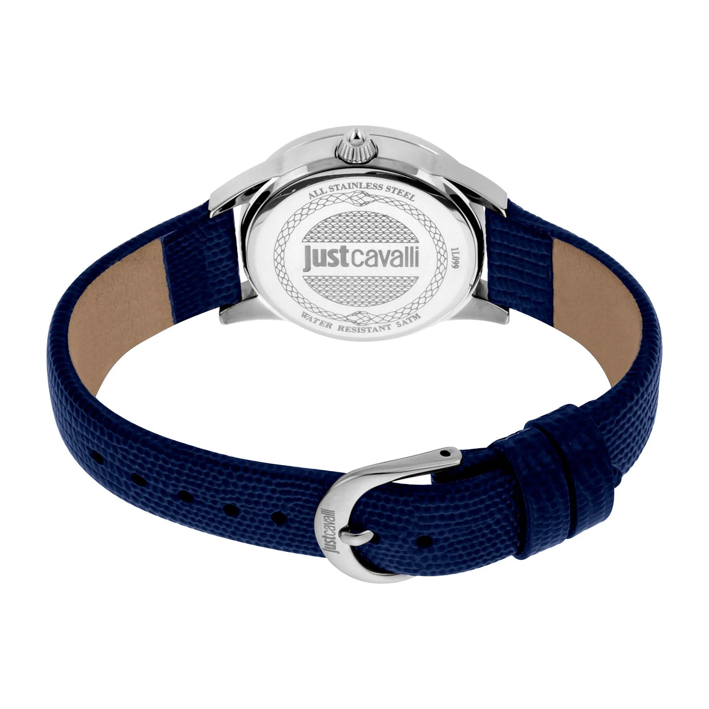 Logomania SET Leather Blue Silver Zebra Zircons