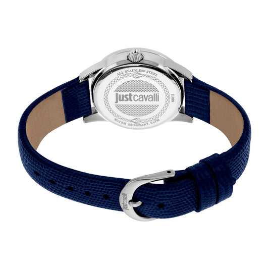 Logomania SET Leather Blue Silver Zebra Zircons