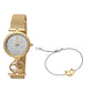 SET With Bracelet Steel Yellow Gold Glitter