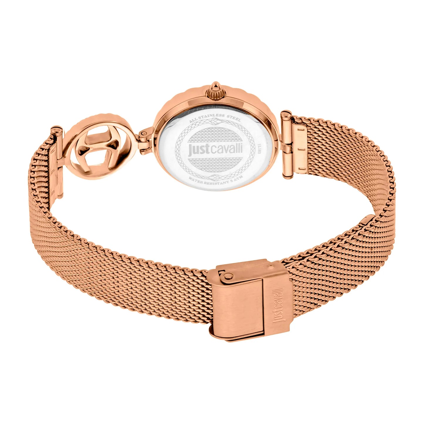 SET With Bracelet Steel Rose Gold Glitter