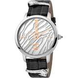 Just per me Leather Black Silver Zebra Glitter