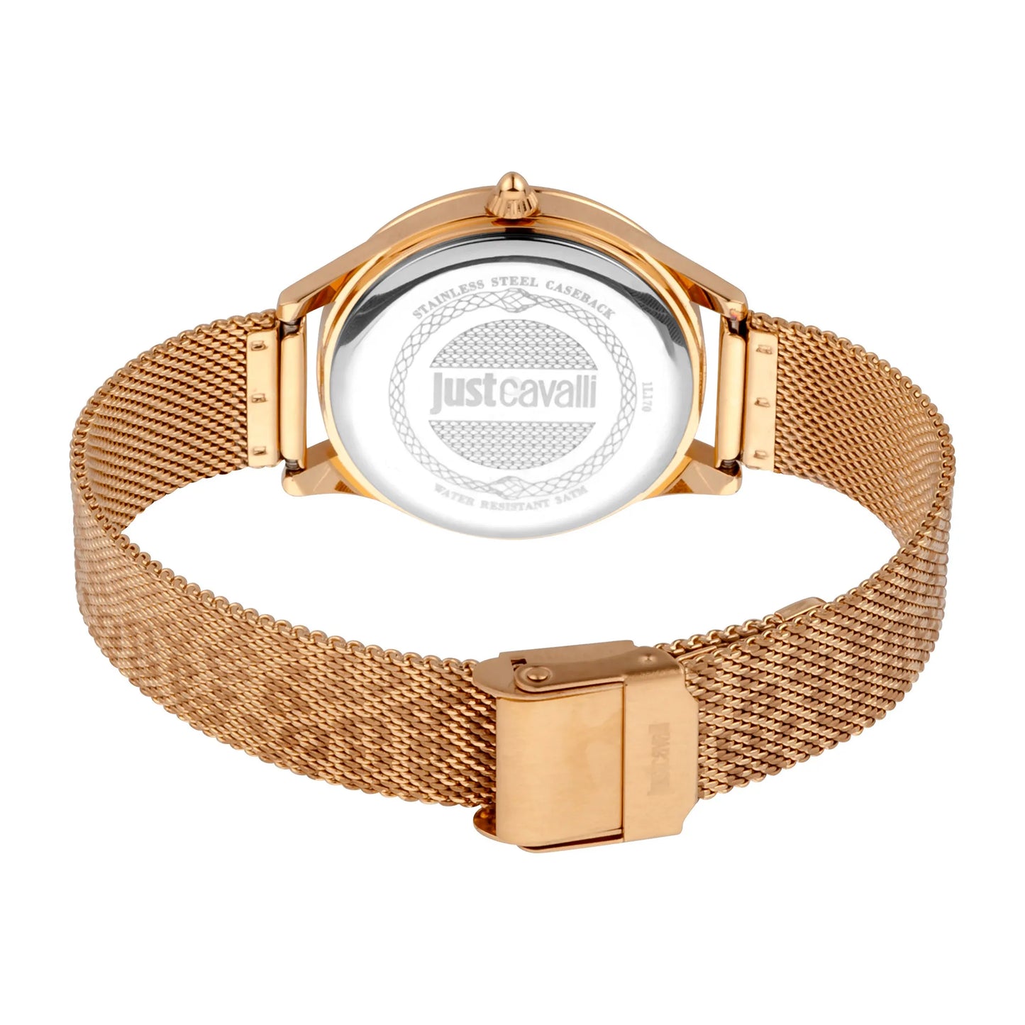 Steel Rose Gold Leopard Logo