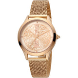 Steel Rose Gold Leopard Logo