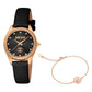 Pacentro Leather Black Rose Gold