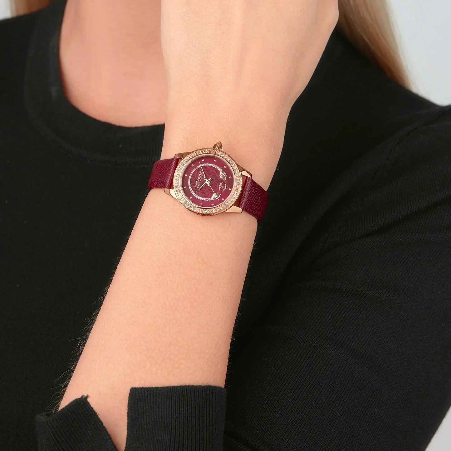 Neive Leather Red Rose Gold