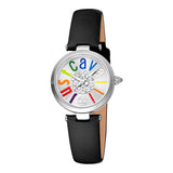 Modena Leather Black Silver Multicolor