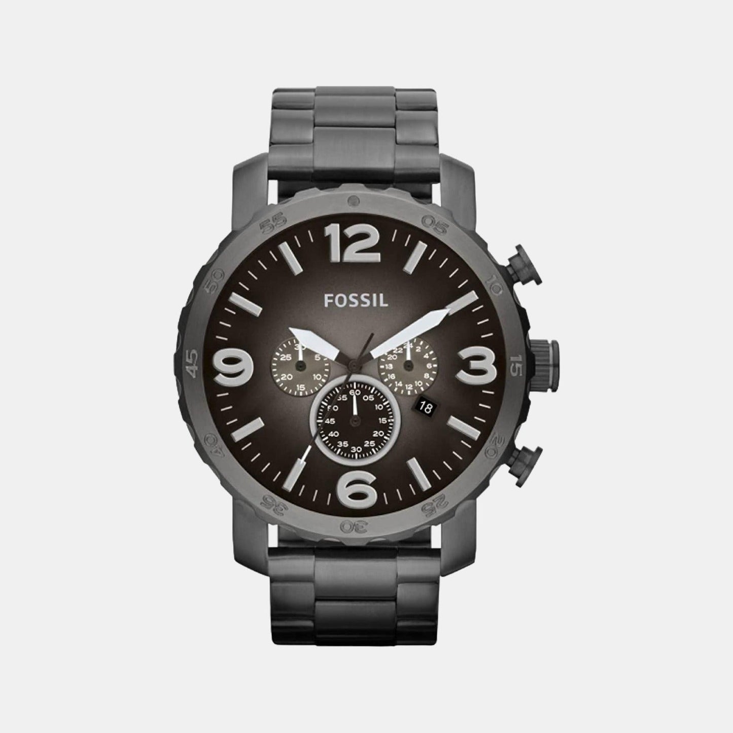 Nate Men Quartz Grey Dial Chronograph Stainless Steel Watch JR1437