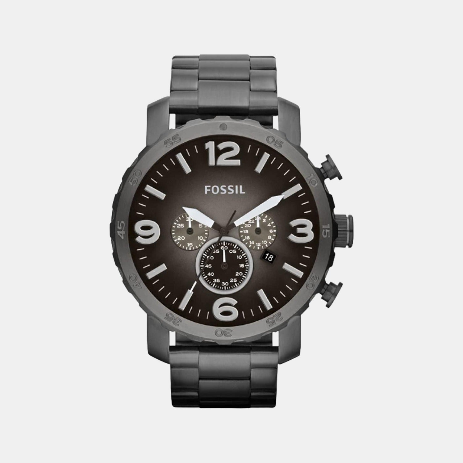 Nate Men Quartz Grey Dial Chronograph Stainless Steel Watch JR1437
