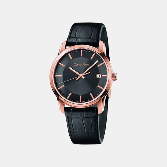 Ck Motion Men Quartz Black Dial Analog Leather Watch K5S316C3