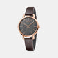 Women Quartz Black Dial Chronograph Leather Watch K7B236G3