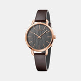Women Quartz Black Dial Chronograph Leather Watch K7B236G3