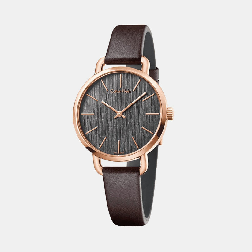 Women Quartz Black Dial Chronograph Leather Watch K7B236G3