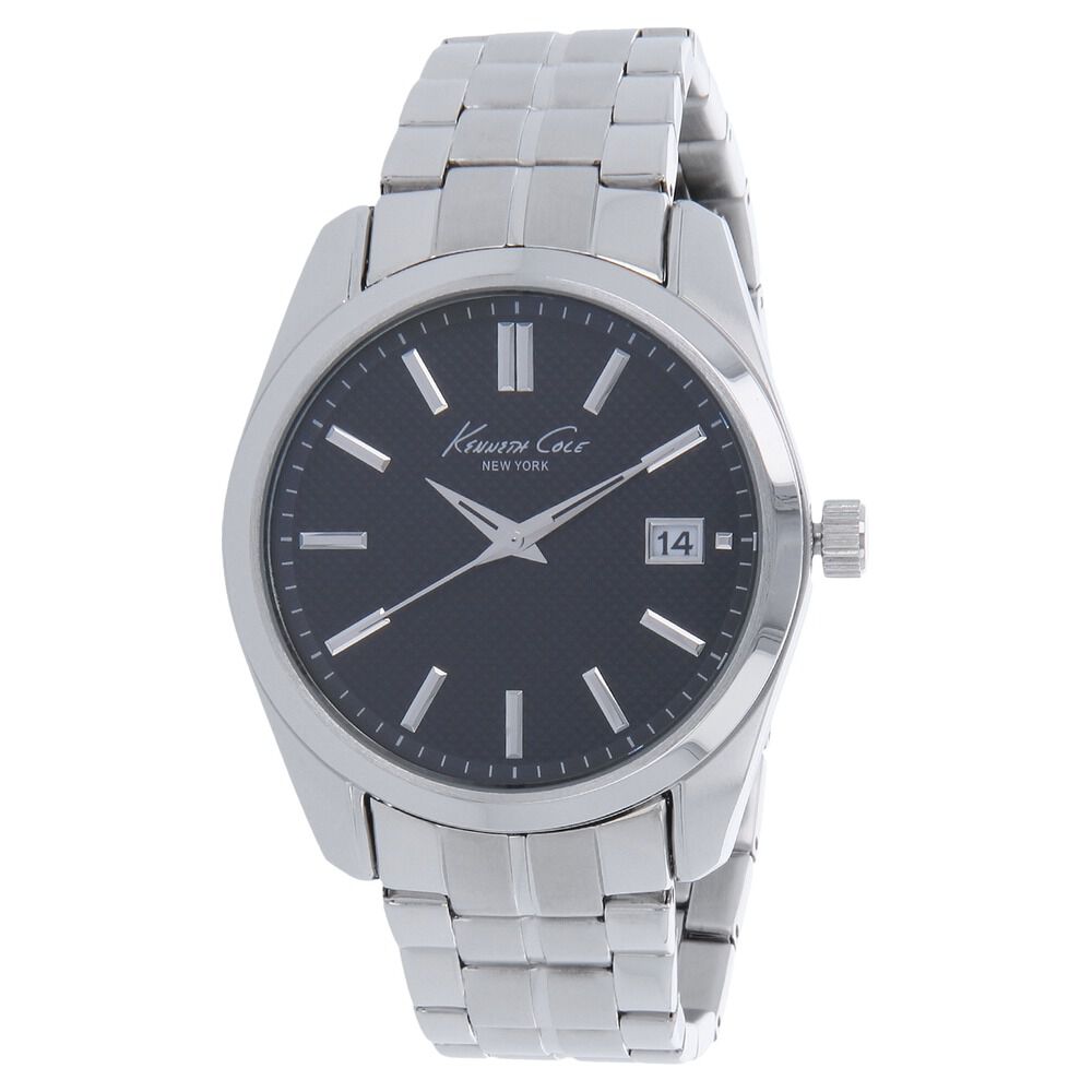 Kenneth Cole Quartz Analog Blue Dial Stainless Steel Strap Watch for Men-KC10024356MNJ
