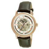 Kenneth Cole Automatic Silver Dial Leather Strap Watch for Men-NCKC10026783MN