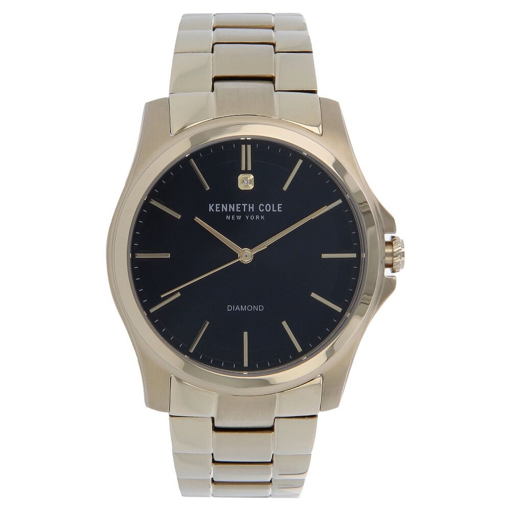 Kenneth Cole Quartz Analog Black Dial Metal Strap Watch for Men-KC10027421MNJ