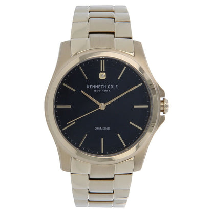 Kenneth Cole Quartz Analog Black Dial Metal Strap Watch for Men-KC10027421MNJ