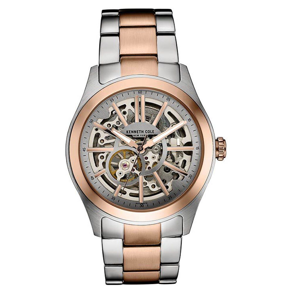 Kenneth Cole Automatic Silver Dial Stainless Steel Strap Watch for Men-NCKC10030816MN
