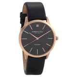 Kenneth Cole Quartz Analog Black Dial Leather Strap Watch for Men-KC10031278MNJ