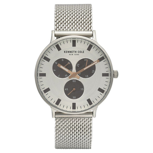 Kenneth Cole Quartz Chronograph Silver Dial Stainless Steel Strap Watch for Men-NCKC14946014MN