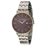 Kenneth Cole Quartz Analog with Date Brown Dial Stainless Steel Strap Watch for Men-NCKC15095001MN