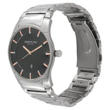 Kenneth Cole Quartz Analog with Date Black Dial Metal Strap Watch for Men-NCKC15103001MN
