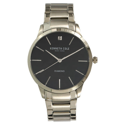 Kenneth Cole Quartz Analog Black Dial Metal Strap Watch for Men-NCKC15111014MN