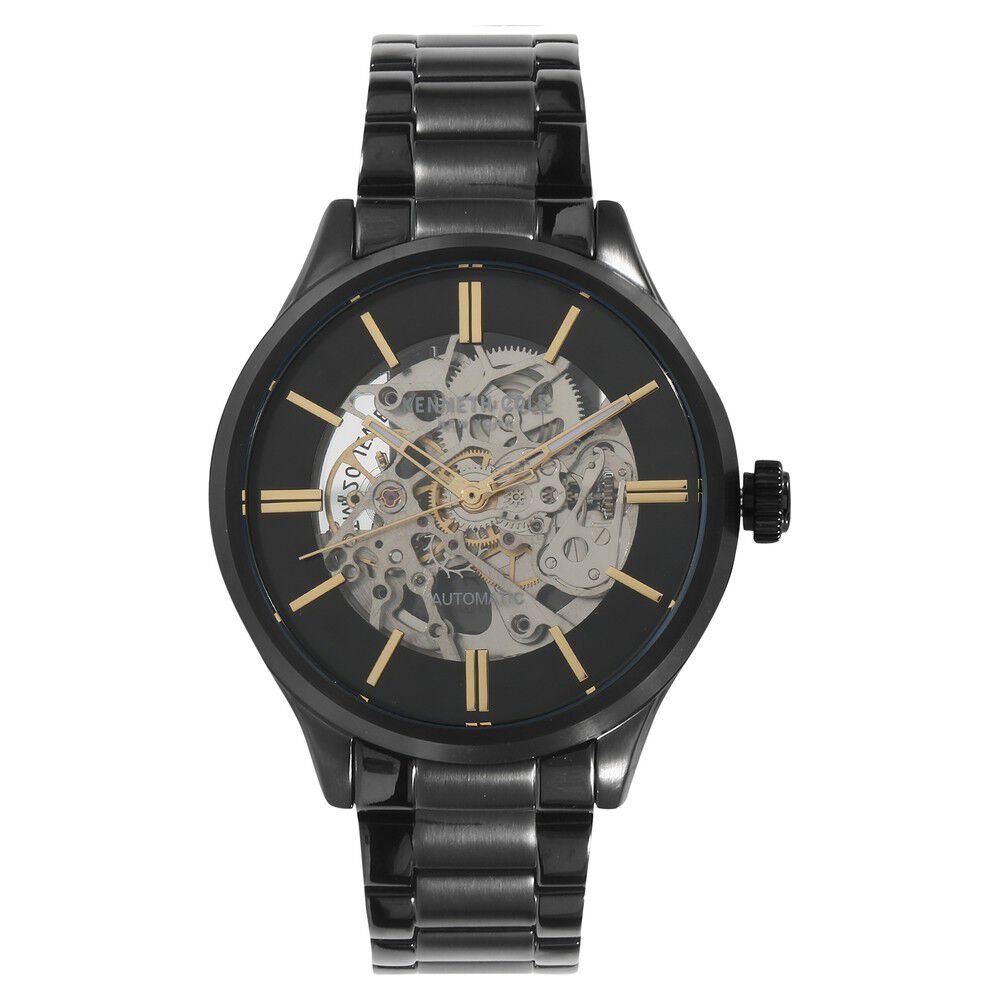 Kenneth Cole Automatic Black Dial Metal Strap Watch for Men-KC15171003MN