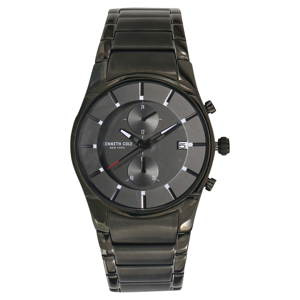 Kenneth Cole Quartz Chronograph Grey Dial Metal Strap Watch for Men-NCKC15176001MN