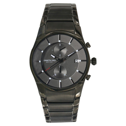 Kenneth Cole Quartz Chronograph Grey Dial Metal Strap Watch for Men-NCKC15176001MN