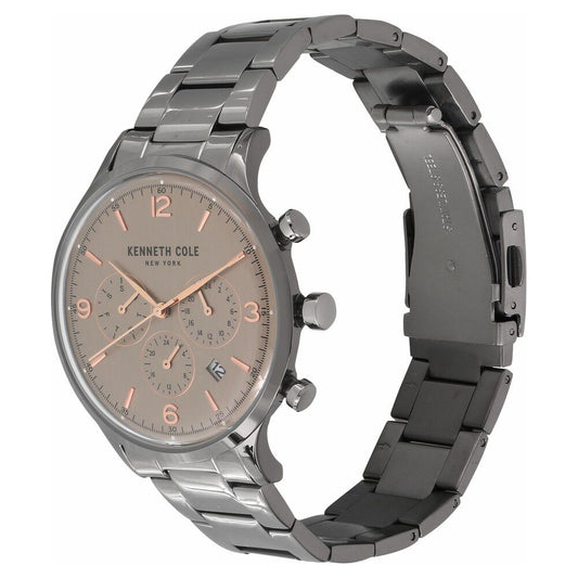 Kenneth Cole Quartz Multifunction Grey Dial Metal Strap Watch for Men-NCKC15177005MN